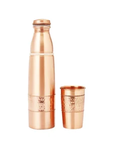 Miedziana Butelka zestaw z kubkiem Copper Water Bottle 1L