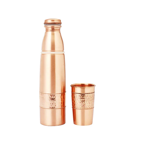 Miedziana Butelka zestaw z kubkiem Copper Water Bottle 1L